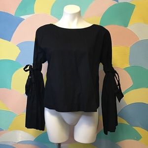 Free people black long-sleeve shirt size M